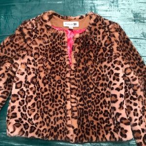Small Faux Fur Cheetah Jacket